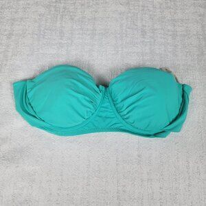 Raisins Green Underwire Bandeau Strapless Bikini Top Size M Green Padded